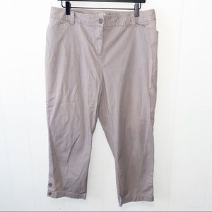 Loft Gray Curvy Crop Pants